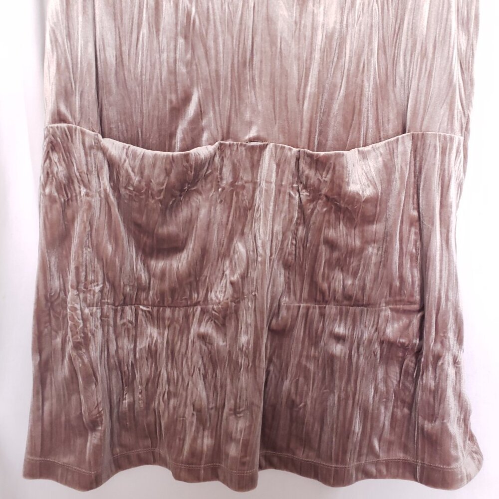Spirit Of Grace Dusty Rose Shiny Velvet Short Sleeve Thick Sleepwear Dress S - Picture 9 of 12